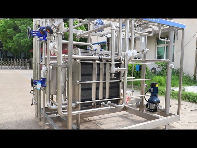 CINA 1000L Pasteurizer Machine With PLC For Milk / Yogurt / Fruit Juice Processing Line SUS304/316 Dijual