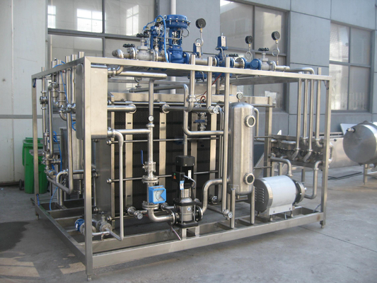 Sus304/316 Pasteurizer Mesin Dengan PLC Untuk Susu / Yogurt / Jus Buah Processing Line