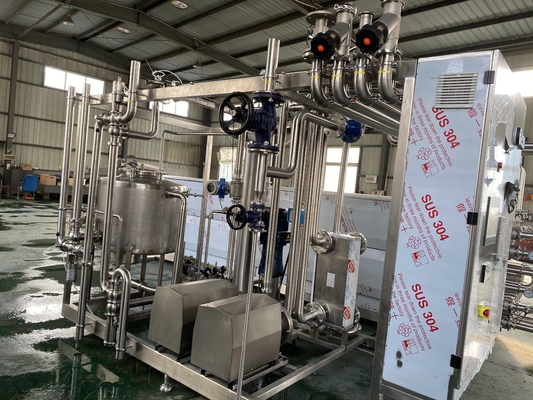 Mesin Sterilisasi 500-20000L/H UHT yang Disesuaikan untuk Lini Pengolahan Makanan dan Minuman Dengan PLC SUS304/316
