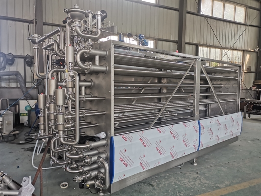 Mesin Sterilisasi 500-20000L/H UHT yang Disesuaikan untuk Lini Pengolahan Makanan dan Minuman Dengan PLC SUS304/316