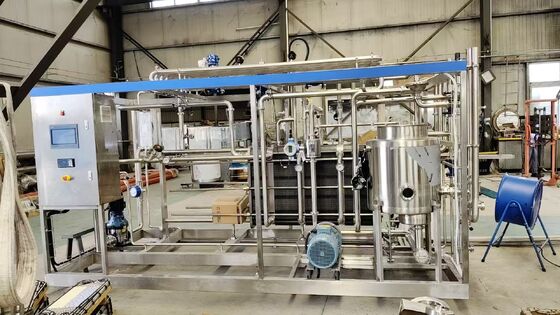 Efisiensi Tinggi Stainless Steel PLC Dikendalikan 500L-5000L/H 72-75 Jus Susu Pasteurizer Plat Pasteurisasi Peralatan Susu