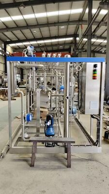 Efisiensi Tinggi Stainless Steel PLC Dikendalikan 500L-5000L/H 72-75 Jus Susu Pasteurizer Plat Pasteurisasi Peralatan Susu