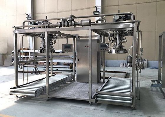 SUS304/316 Mesin Pengisi Asaptik Kepala Tunggal atau Kepala Ganda Untuk 1-220L Pengisi Kantong Asaptik Minyak/Yogurt/Saus Dengan PLC