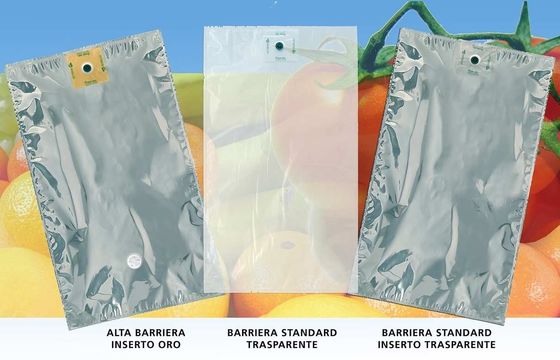 Kantong jus multi-layer barrier yang melindungi isi jus dari oksigen, kelembaban, dan cahaya untuk meningkatkan stabilitas rak