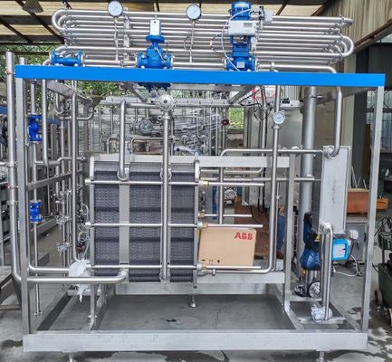 Mesin Pasteurisasi 1000L Dengan PLC Untuk Lini Pemrosesan Susu / Yogurt / Jus Buah SUS304/316